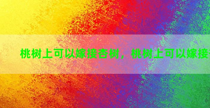 桃树上可以嫁接杏树，桃树上可以嫁接杏树苗吗