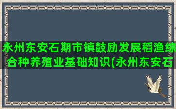 永州东安石期市镇鼓励发展稻渔综合种养殖业基础知识(永州东安石期市镇石角村八组微信群)