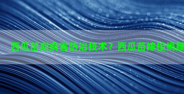 西瓜苗期病害防治技术？西瓜苗嫁接揭膜打什么农药