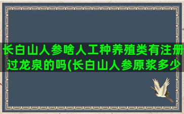 长白山人参啥人工种养殖类有注册过龙泉的吗(长白山人参原浆多少钱一盒)